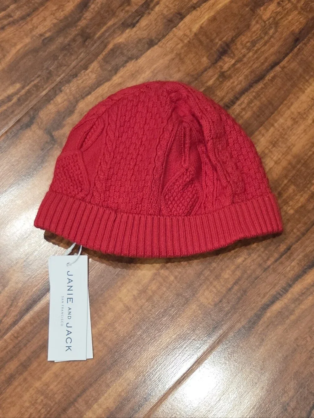 Janie and Jack NWT 6-12 Months Red Knit Hat and Fair Isle Socks